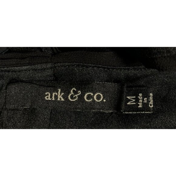 Ark and Co Women Dress Black Size Medium Sleeveless Halter Pleated Chiffon Shift - Picture 5 of 7